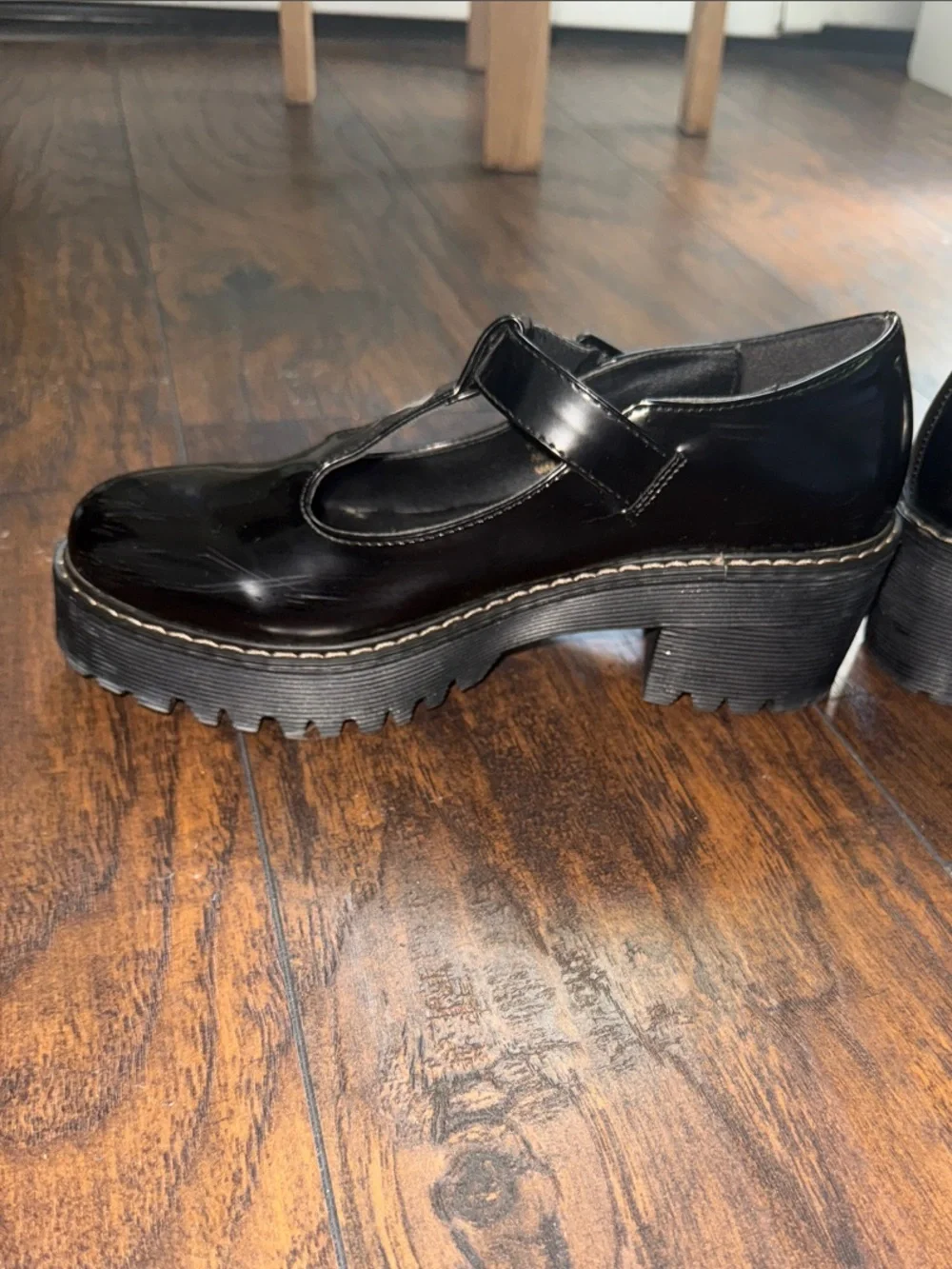 Madden Girl Black Patent Mary Jane Platform Shoes